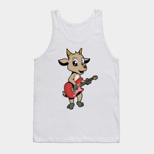 Cartoon goat playing electric guitar Tank Top